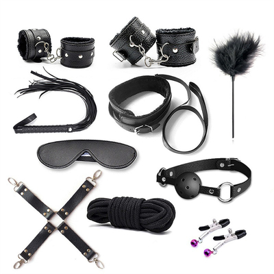 10 stuks per set SM producten Bondage PU Leer Fetish Kit Belemmeringen Slaven Seks Speelgoed Bondage Voor Paren