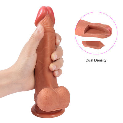 Van het Geslachtstoy realistic rubber penis real van Dildo van de vleeskleur de Huid Waterdichte Dildo