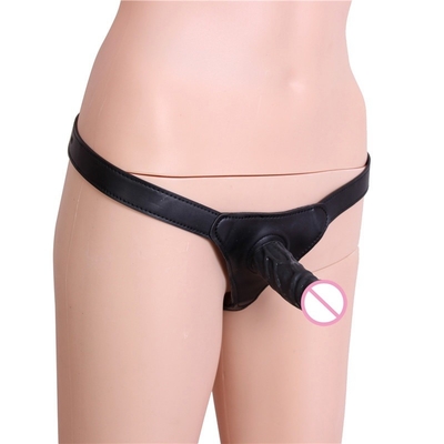 Lesbische 4 Duim met van de Riem Medisch pvc Pu van de Uitlopers Wearable Penis het Geslachtsspeelgoed