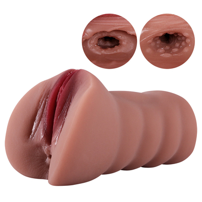 2 in 1 Mannelijk Masturbator-Geslachtsstuk speelgoed voor Pussy van de Mensen Levensechte Zak met 3D Realistische Vagina en Strak Anaal Geslacht Stroker