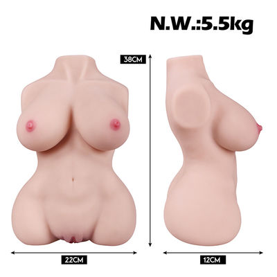 Levensechte Zachte Grote Volwassen het Geslachtsdoll Mannelijke Masturbator van het Domorentorso voor Mensen 3D Realistische Geweven Vagina met Anale ChannelPop