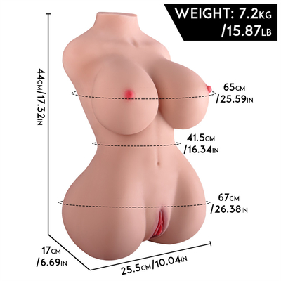 TPE 3 in 1 Torso Mannelijke Masturbator met Realistische Domorenvagina en Anaal Geslachtsspeelgoed voor Mensen met Ingebouwde Stekel