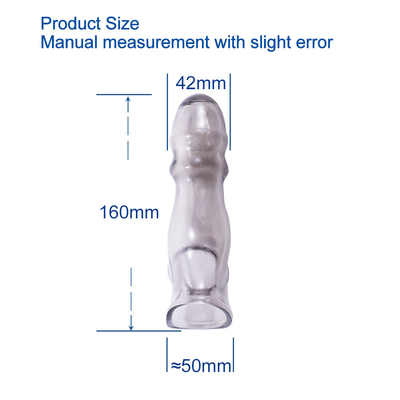 Koker van de elasticiteits Glasheldere TPE de Zachte Penis voor het Stuk speelgoed van het de Vergrotingsgeslacht van de Mensenpenis