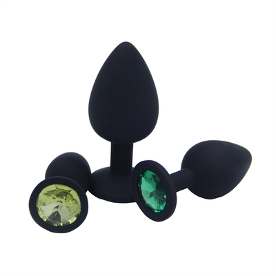 Het draagbare van de het Uiteindestop van Siliconejeweled Chastity Anal Plug Adult Toy Anale Vrolijke Volwassen Speelgoed voor Mensen