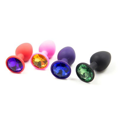 Het draagbare van de het Uiteindestop van Siliconejeweled Chastity Anal Plug Adult Toy Anale Vrolijke Volwassen Speelgoed voor Mensen