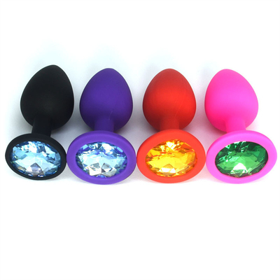 Het draagbare van de het Uiteindestop van Siliconejeweled Chastity Anal Plug Adult Toy Anale Vrolijke Volwassen Speelgoed voor Mensen