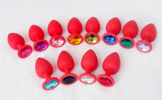 Het draagbare van de het Uiteindestop van Siliconejeweled Chastity Anal Plug Adult Toy Anale Vrolijke Volwassen Speelgoed voor Mensen
