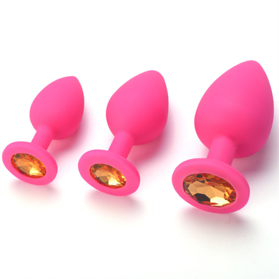 Het draagbare van de het Uiteindestop van Siliconejeweled Chastity Anal Plug Adult Toy Anale Vrolijke Volwassen Speelgoed voor Mensen