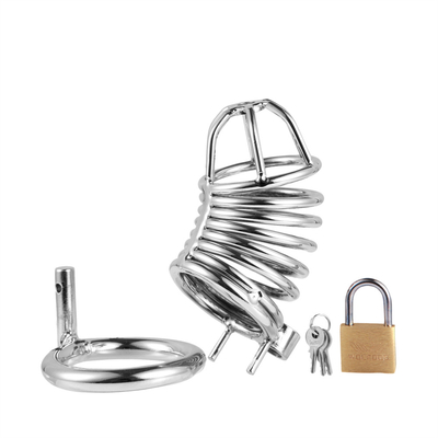 Metalen kuisheid penis lul kooi mannen slavernij penis slot kuisheid tijd vertraging kooien apparaat voor man