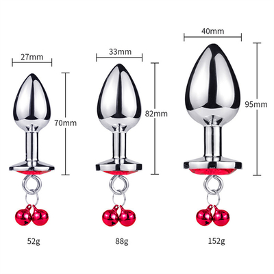 Anaal seksspeelgoed Plug Butt Roestvrij staal kristal 3pcs Set Metalen anaal plug met bel