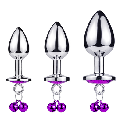 Anaal seksspeelgoed Plug Butt Roestvrij staal kristal 3pcs Set Metalen anaal plug met bel