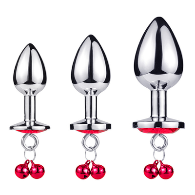 Anaal seksspeelgoed Plug Butt Roestvrij staal kristal 3pcs Set Metalen anaal plug met bel