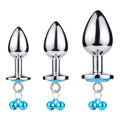 Anaal seksspeelgoed Plug Butt Roestvrij staal kristal 3pcs Set Metalen anaal plug met bel