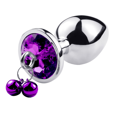 Anaal seksspeelgoed Plug Butt Roestvrij staal kristal 3pcs Set Metalen anaal plug met bel