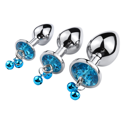 Anaal seksspeelgoed Plug Butt Roestvrij staal kristal 3pcs Set Metalen anaal plug met bel