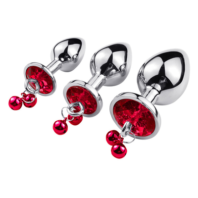 Anaal seksspeelgoed Plug Butt Roestvrij staal kristal 3pcs Set Metalen anaal plug met bel
