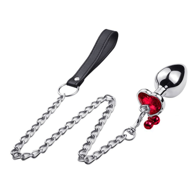 Hartvormige bel ring kont plug anaal seksspeelgoed met ketting metaal voor man en vrouw waterdicht klein gewicht materiaal