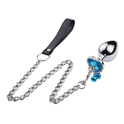 Hartvormige bel ring kont plug anaal seksspeelgoed met ketting metaal voor man en vrouw waterdicht klein gewicht materiaal
