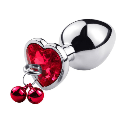 Hartvormige bel ring kont plug anaal seksspeelgoed met ketting metaal voor man en vrouw waterdicht klein gewicht materiaal