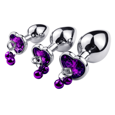 Hartvormige bel ring kont plug anaal seksspeelgoed met ketting metaal voor man en vrouw waterdicht klein gewicht materiaal