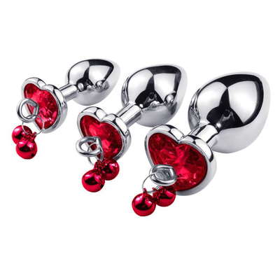 Hartvormige bel ring kont plug anaal seksspeelgoed met ketting metaal voor man en vrouw waterdicht klein gewicht materiaal