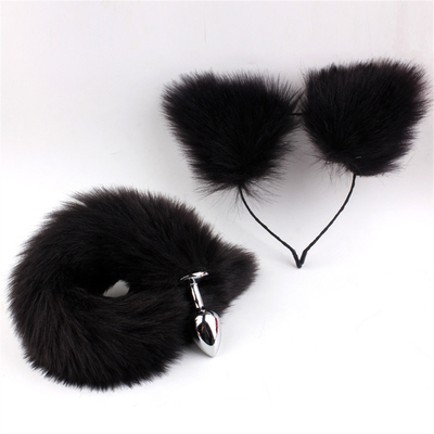 New Style Fox Tail Anal Plug Speelgoed, Anal Butt Plug, Tail Anal Plug Voor Vrouwen Fancy Cat Kitty Kostuum Oor Party Hoofd
