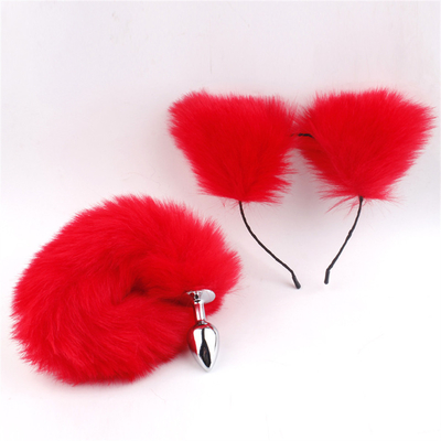 New Style Fox Tail Anal Plug Speelgoed, Anal Butt Plug, Tail Anal Plug Voor Vrouwen Fancy Cat Kitty Kostuum Oor Party Hoofd