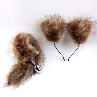 New Style Fox Tail Anal Plug Speelgoed, Anal Butt Plug, Tail Anal Plug Voor Vrouwen Fancy Cat Kitty Kostuum Oor Party Hoofd