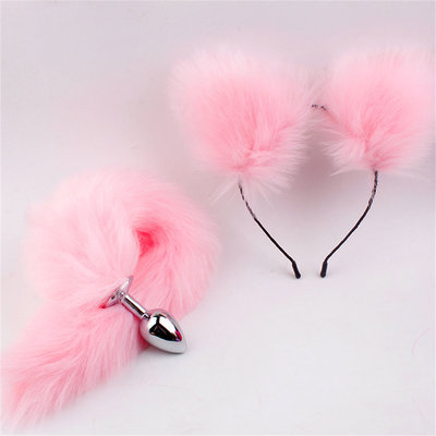 New Style Fox Tail Anal Plug Speelgoed, Anal Butt Plug, Tail Anal Plug Voor Vrouwen Fancy Cat Kitty Kostuum Oor Party Hoofd