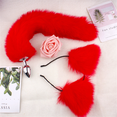 New Style Fox Tail Anal Plug Speelgoed, Anal Butt Plug, Tail Anal Plug Voor Vrouwen Fancy Cat Kitty Kostuum Oor Party Hoofd