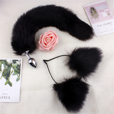 New Style Fox Tail Anal Plug Speelgoed, Anal Butt Plug, Tail Anal Plug Voor Vrouwen Fancy Cat Kitty Kostuum Oor Party Hoofd