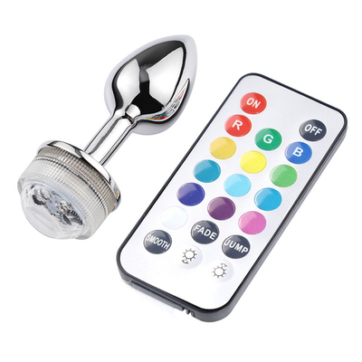 Kleurveranderende anus vergroten anale kont Plug met afstandsbediening anale verlichting Plug anale plug met led lichten