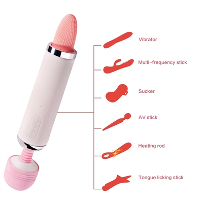 Dual Heed AV Wand Tong Likken Zuig Vibrator Pussy Vagina Massage Vrouwelijke Masturbatie Vibrator