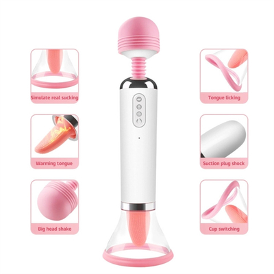 Dual Heed AV Wand Tong Likken Zuig Vibrator Pussy Vagina Massage Vrouwelijke Masturbatie Vibrator