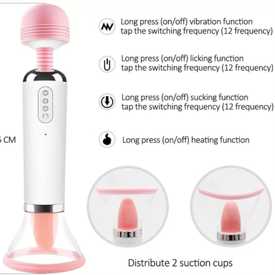 Dual Heed AV Wand Tong Likken Zuig Vibrator Pussy Vagina Massage Vrouwelijke Masturbatie Vibrator