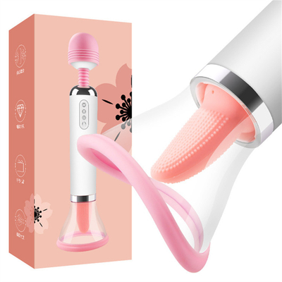 Dual Heed AV Wand Tong Likken Zuig Vibrator Pussy Vagina Massage Vrouwelijke Masturbatie Vibrator