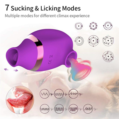 USB oplaadbare siliconen tepel zuigend vibrator clitoris likend vibrator seksspeeltjes voor vrouwen