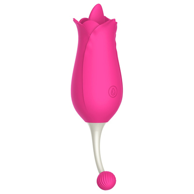 Dubbelkop Roos Vibrator Nippel Clitorale Stimulatie Massage Vibrator Tong Likken Pussy Vibrator Seks Speelgoed Voor Vrouwen