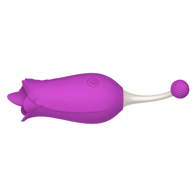 Dubbelkop Roos Vibrator Nippel Clitorale Stimulatie Massage Vibrator Tong Likken Pussy Vibrator Seks Speelgoed Voor Vrouwen