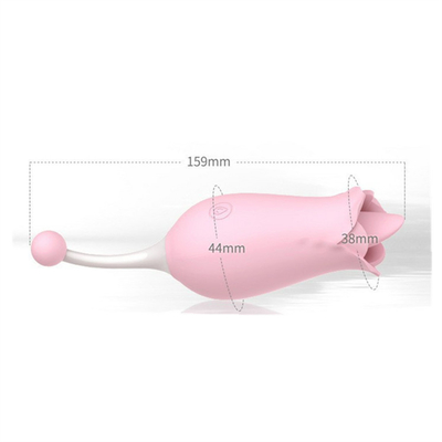 Dubbelkop Roos Vibrator Nippel Clitorale Stimulatie Massage Vibrator Tong Likken Pussy Vibrator Seks Speelgoed Voor Vrouwen