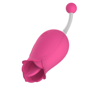 Dubbelkop Roos Vibrator Nippel Clitorale Stimulatie Massage Vibrator Tong Likken Pussy Vibrator Seks Speelgoed Voor Vrouwen