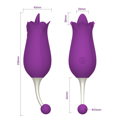 Dubbelkop Roos Vibrator Nippel Clitorale Stimulatie Massage Vibrator Tong Likken Pussy Vibrator Seks Speelgoed Voor Vrouwen