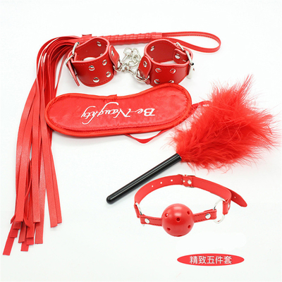 5pcs/set SM Products Bondage PU Leather Fetish Kit Restricts Slave Sex Toy Bondage Kits Voor Paren