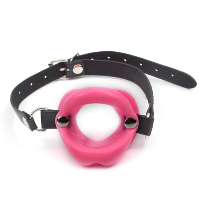 Nieuw seksspeeltje voor vrouwen fetisj leer rubber lippen O ring open mond gag slavernij beperkingen bdsm seks erotisch speelgoed