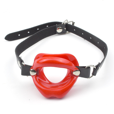 Nieuw seksspeeltje voor vrouwen fetisj leer rubber lippen O ring open mond gag slavernij beperkingen bdsm seks erotisch speelgoed