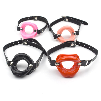 Nieuw seksspeeltje voor vrouwen fetisj leer rubber lippen O ring open mond gag slavernij beperkingen bdsm seks erotisch speelgoed