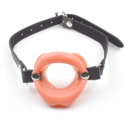 Nieuw seksspeeltje voor vrouwen fetisj leer rubber lippen O ring open mond gag slavernij beperkingen bdsm seks erotisch speelgoed