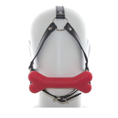 Leerbinding Slave Cosplay Bondage Hood Hoofd Harness Mond Ball Gag