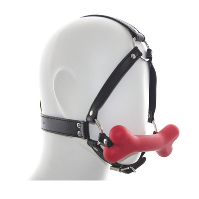 Leerbinding Slave Cosplay Bondage Hood Hoofd Harness Mond Ball Gag