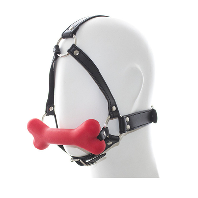 Leerbinding Slave Cosplay Bondage Hood Hoofd Harness Mond Ball Gag